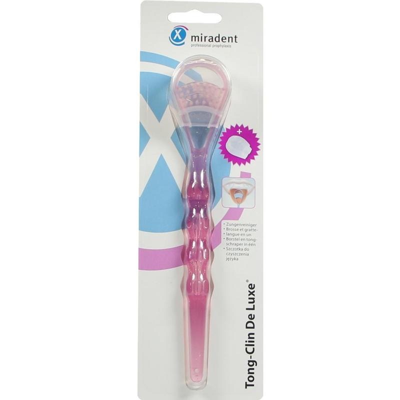 MIRADENT Zungenreiniger Tong-Clin de L.pink trans.
