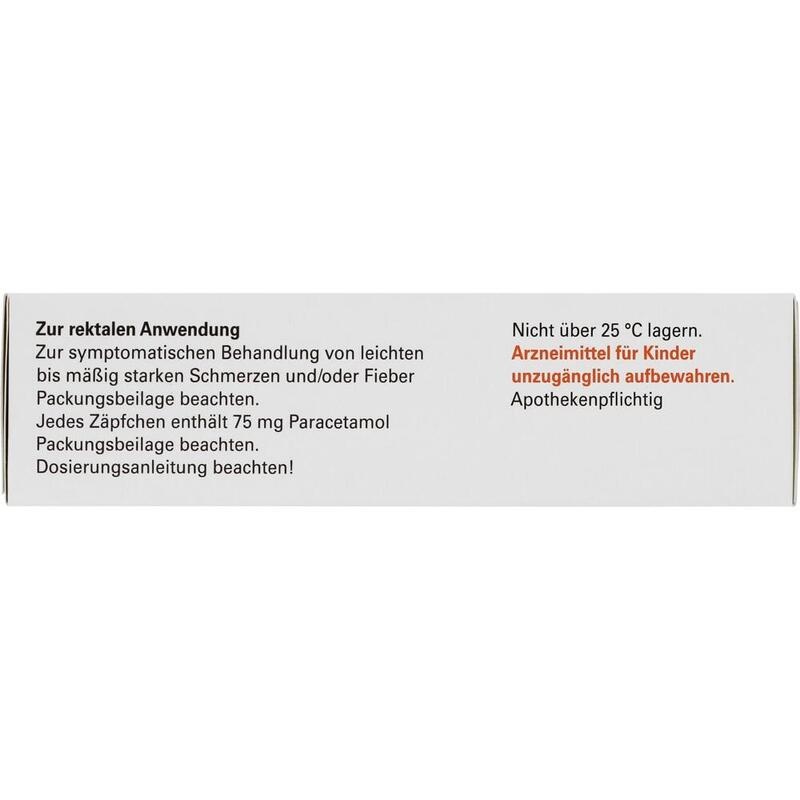 PARACETAMOL-ratiopharm 75 mg Zäpfchen