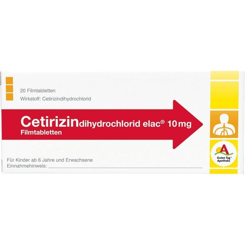 CETIRIZINDIHYDROCHLORID elac 10 mg Filmtabletten