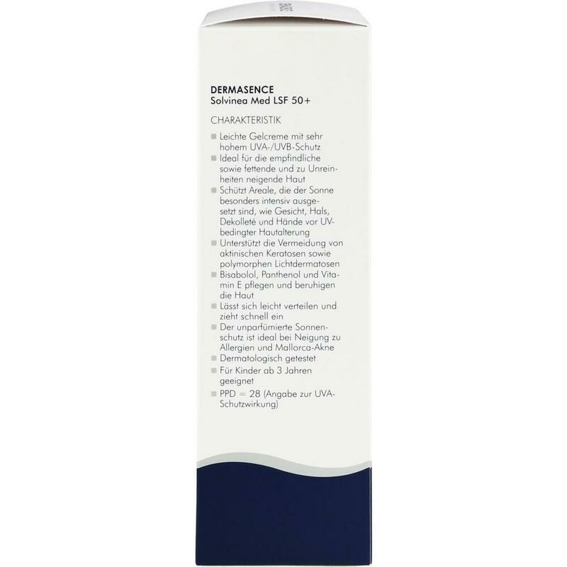 DERMASENCE SolvineaMed Sonnensch.Gelcreme LSF 50+